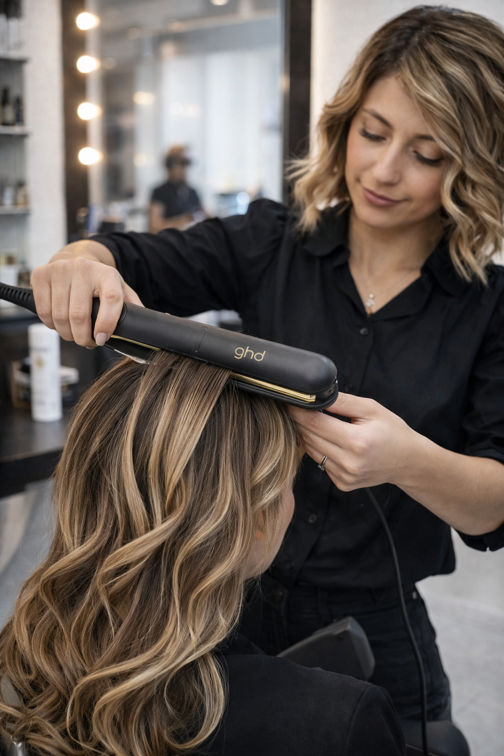 coiffure professionnelle au salon de beauté